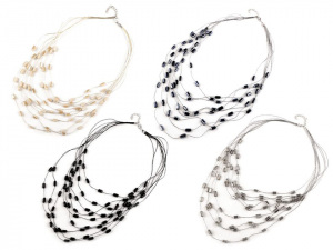 Náhrdelník z broušených korálků víceřadý