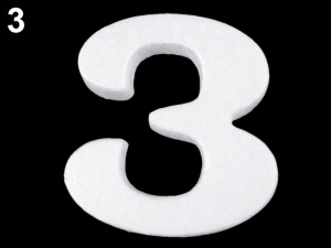 3D číslice výška 14 cm polystyren