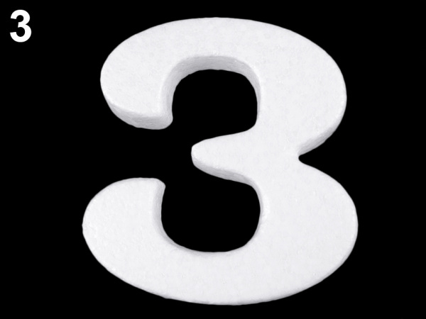 3D číslice výška 14 cm polystyren