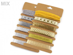 Vánoční sada lurexových stuh a provázků 6x2 m