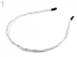 Kroucená čelenka do vlasů s lurexem