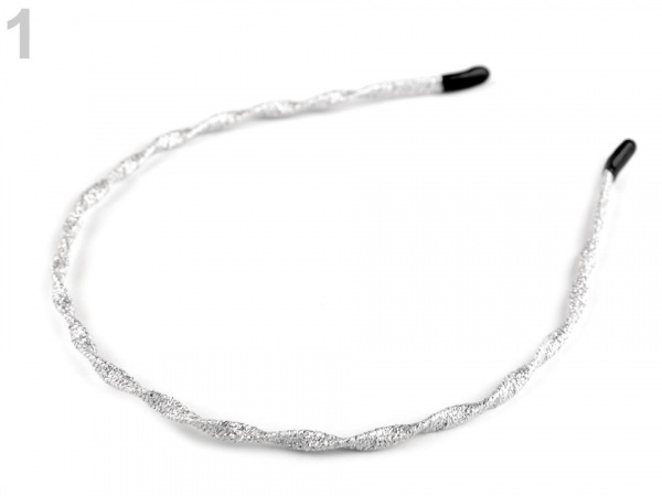 Kroucená čelenka do vlasů s lurexem