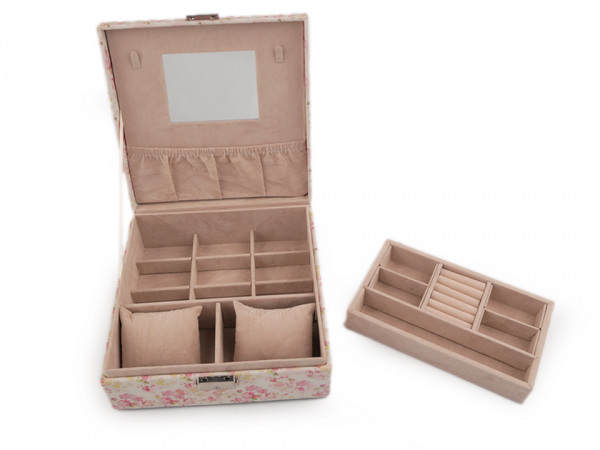 Šperkovnice s květy 8x21x21 cm