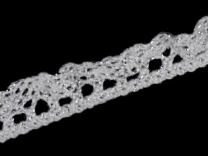 Krajka / volánek s lurexem šíře 11 mm elastická