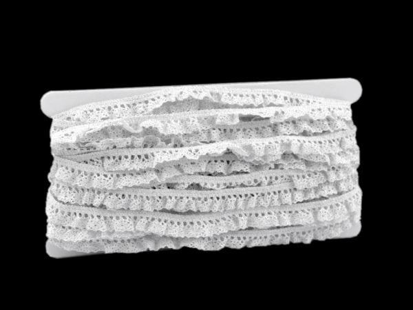 Krajka / volánek s lurexem šíře 11 mm elastická