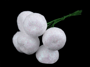 Vánoční bobule s glitry Ø18 mm