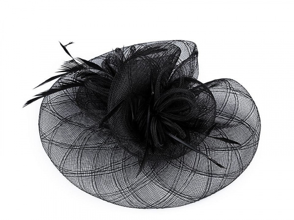 Fascinátor květ s peřím