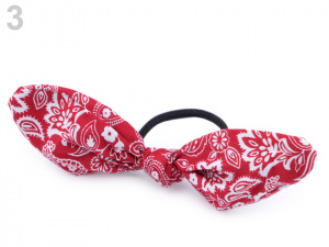 Gumička do vlasů paisley s mašlí / oušky