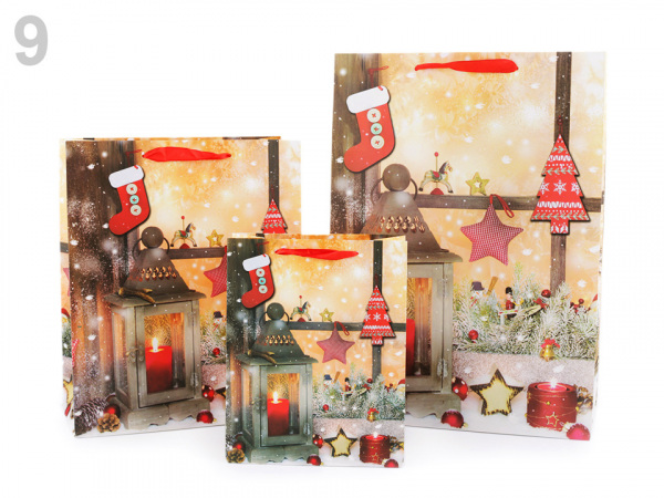 Dárková taška vánoční, sada 3 velikostí