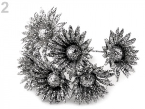 Květ na drátku s glitry