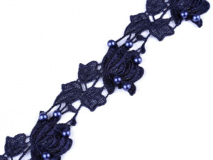 Vzdušná krajka s perlami šíře 43 mm