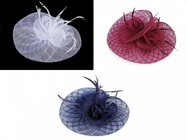 Fascinátor květ s peřím