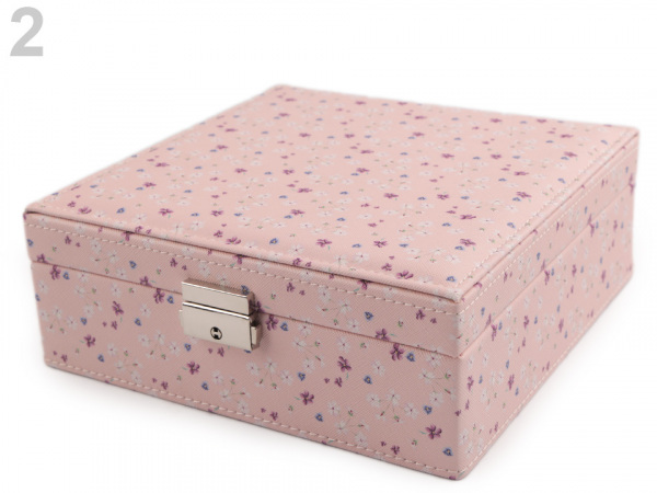 Šperkovnice s květy 8x21x21 cm