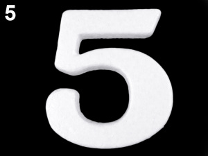 3D číslice výška 14 cm polystyren