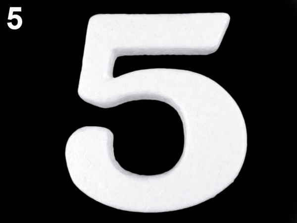 3D číslice výška 14 cm polystyren