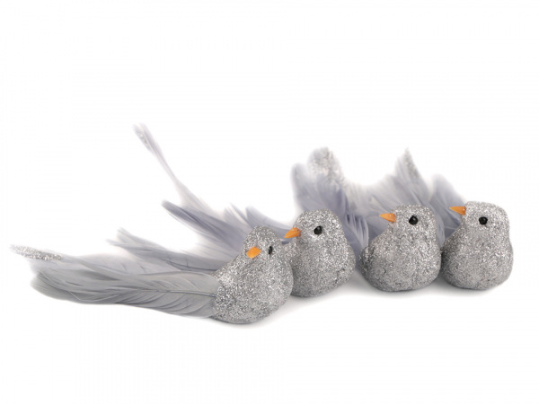 Dekorace ptáček s glitry 2. jakost