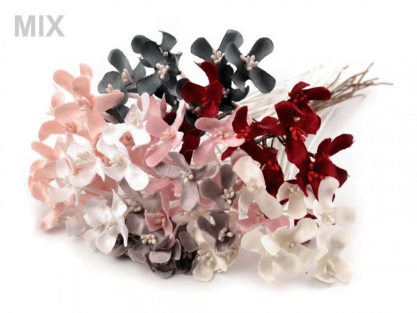 Luxusní květ na dlouhém drátku / polotovar na vývazky