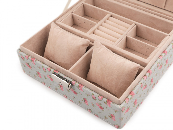 Šperkovnice s květy 8x21x21 cm