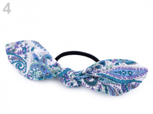 Gumička do vlasů paisley s mašlí / oušky