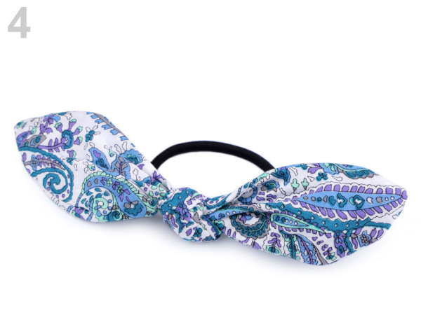 Gumička do vlasů paisley s mašlí / oušky