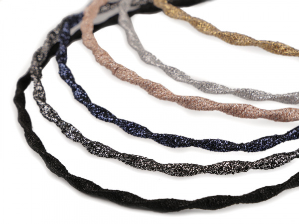 Kroucená čelenka do vlasů s lurexem