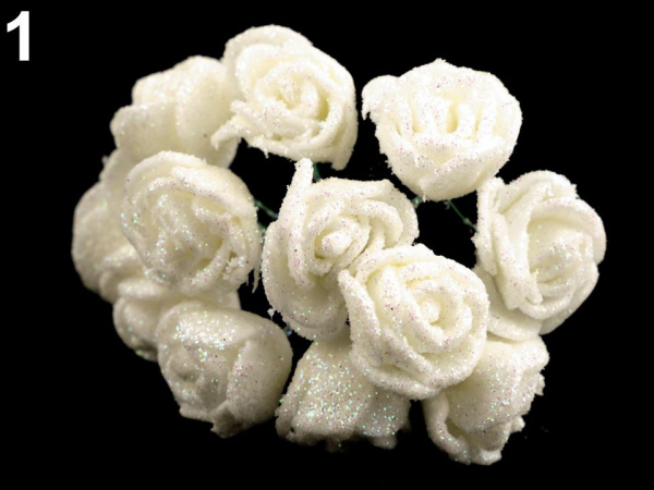 Růže na drátku s glitry