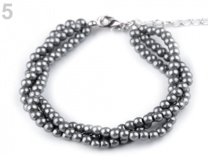 Perlový náramek třířadý