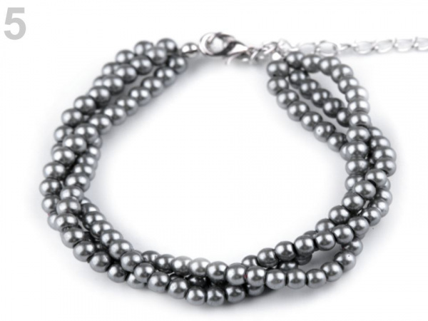 Perlový náramek třířadý