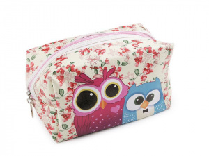 Kosmetická taška paisley, sova 10,5x18 cm