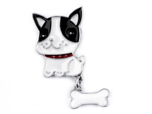 Brož pejsek s kostí