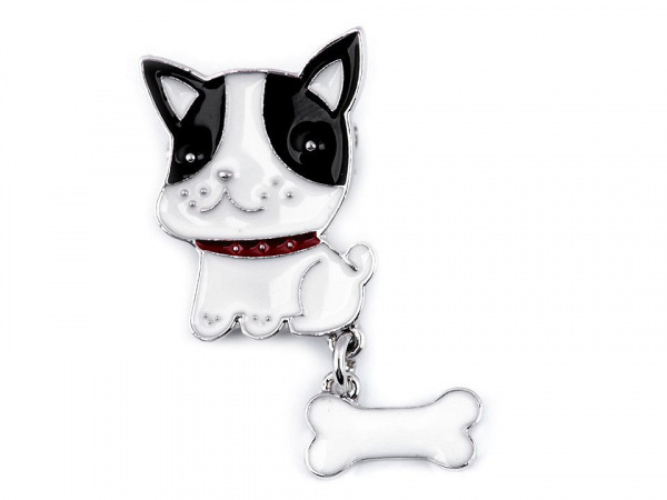 Brož pejsek s kostí