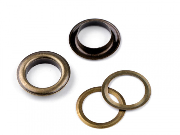 Průchodky s podložkou Ø17 mm na koženou galanterii