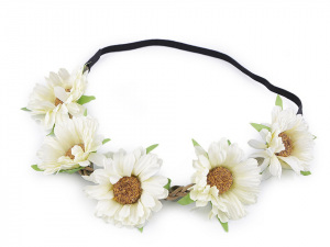 Pružná čelenka do vlasů s květy