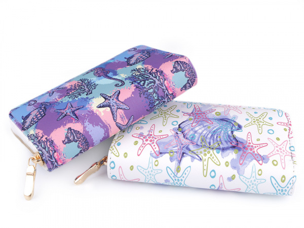 Dámská peněženka hvězdice, mušle, mořský koník 10x14 cm