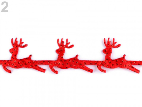 Saténový prýmek šíře 25 mm sobi s glitry