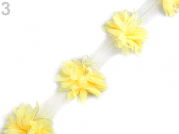 Prýmek květ na tylu šíře 60 mm