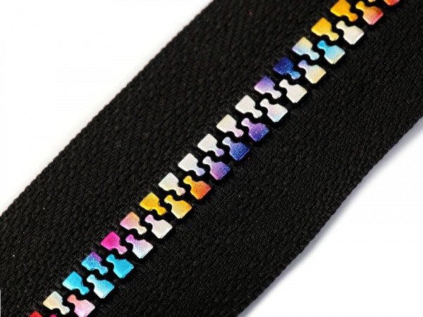 Duhový zip kostěný šíře 5 mm metráž