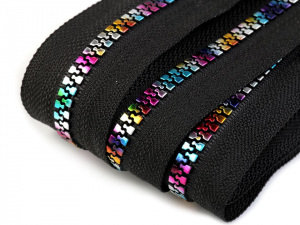 Duhový zip kostěný šíře 5 mm metráž