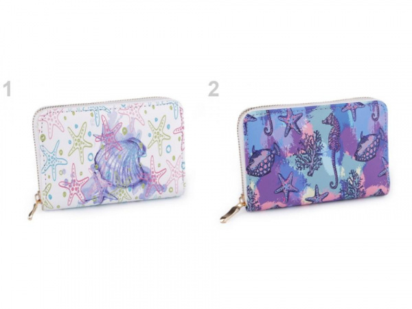 Dámská peněženka hvězdice, mušle, mořský koník 10x14 cm