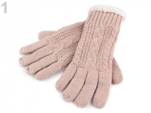 Dívčí pletené rukavice s kožešinovým lemováním