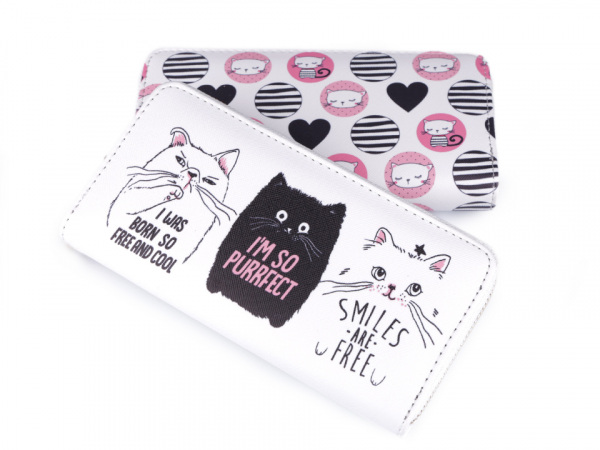 Dámská peněženka kočka 10x19 cm