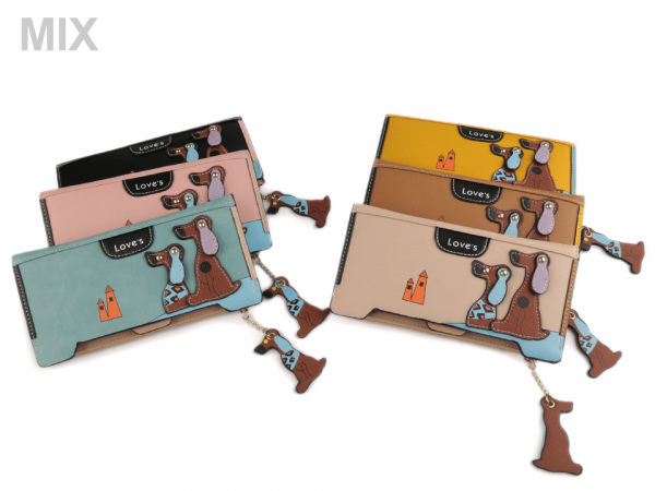 Dámská peněženka / dokladovka psi 10x20 cm