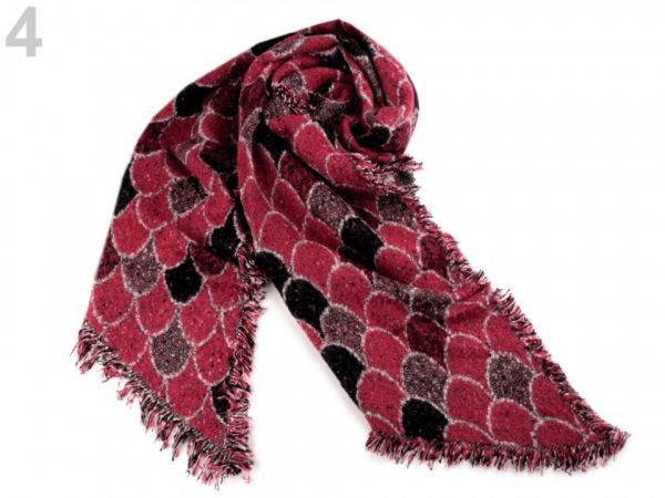 Šála zimní se střapci 63x190 cm