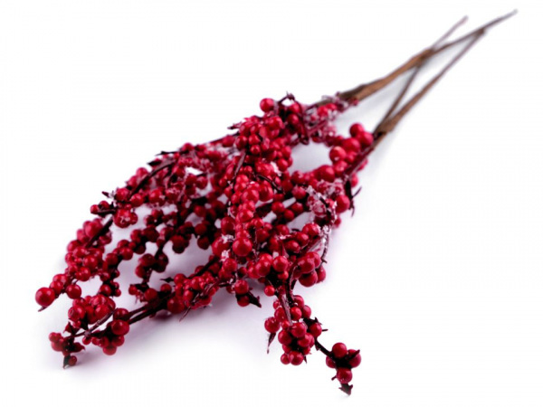 Umělé bobule ojíněné k aranžování