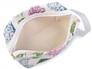 Kosmetická taška s potiskem květy a plameňák 12x19 cm
