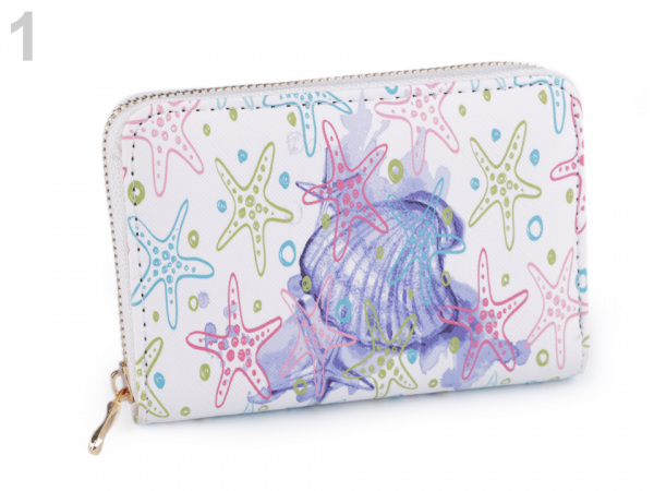Dámská peněženka hvězdice, mušle, mořský koník 10x14 cm