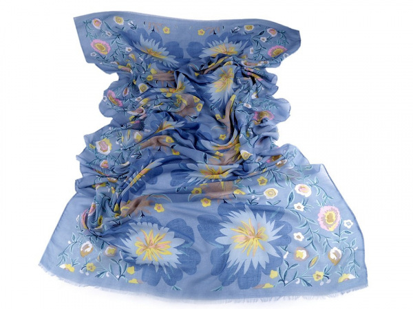 Šátek / šála květy 85x185 cm