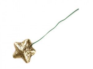 Vánoční hvězda na drátku s glitry 2. jakost