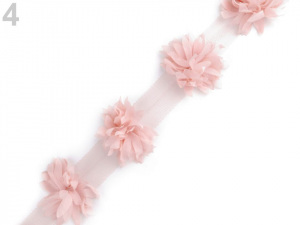 Prýmek květ na tylu šíře 60 mm