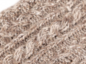 Dámské rukavice pletené s lurexem a kožíškem